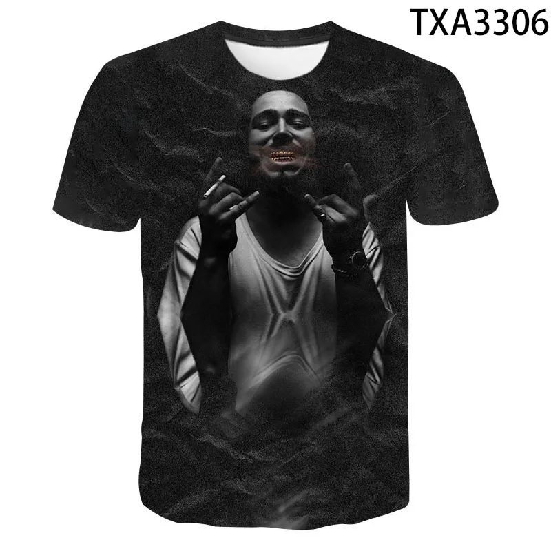 

Футболка Post Malone 3D, летняя крутая Мужская/Женская/Детская футболка с коротким рукавом, уличная одежда, модная футболка в стиле хип-хоп для мал...