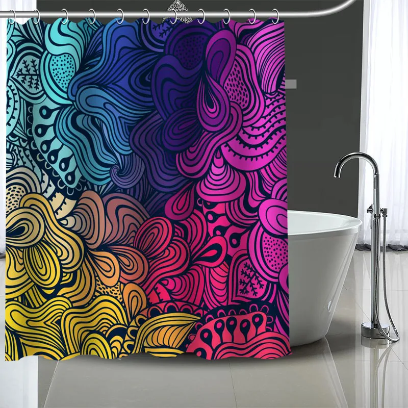 

Водонепроницаемая занавеска для ванной из полиэстера с геометрическим рисунком