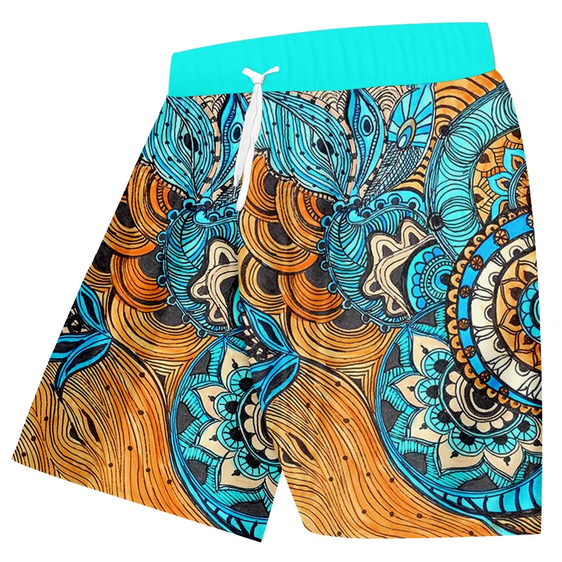 

UJWI Summer Hot Shorts Men's Hip-hop 3D Printed Sports Shorts Colorful Totem Factory Direct Supply Sports Pants Original Design