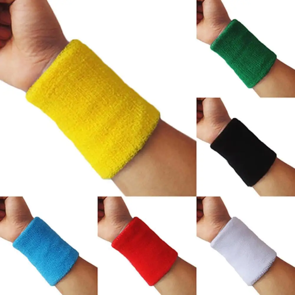 

1PCS Colorful Cotton Unisex Sport Sweatband Wristband Wrist Protector Running Badminton Basketball Brace Sports Accessories