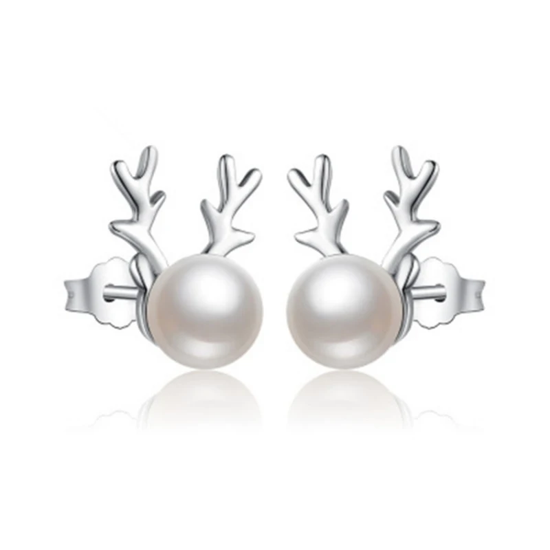 M серьги рождественские Женские Имитация Жемчуга лося серьги-гвоздики с