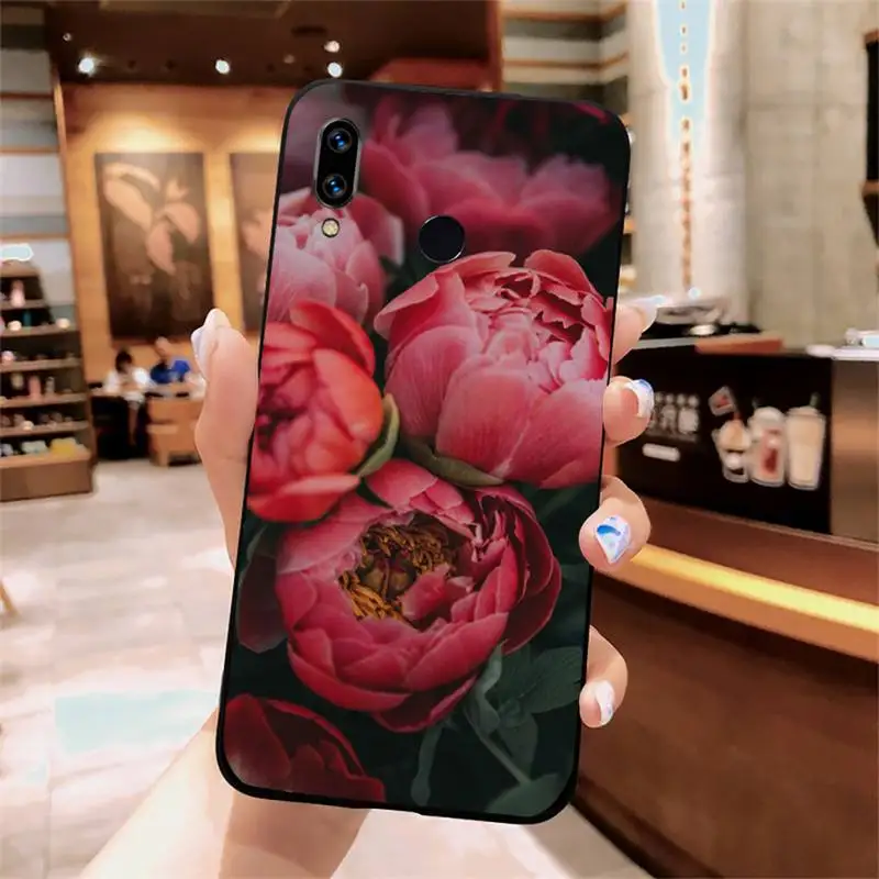 

Peonies beautiful flower art pattern high quality Phone Case funda For Xiaomi Redmi note 7 8 9 t k30 max3 9 s 10 pro lite