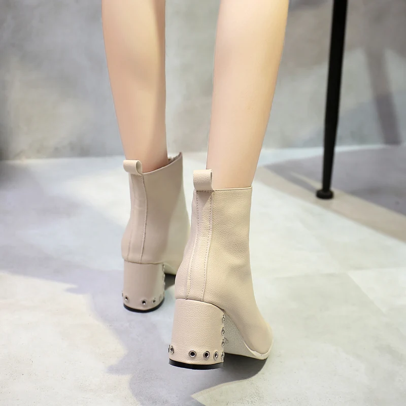 Lucyever/модные женские ботильоны из мягкой кожи Новинка 2019 года сезон осень-зима