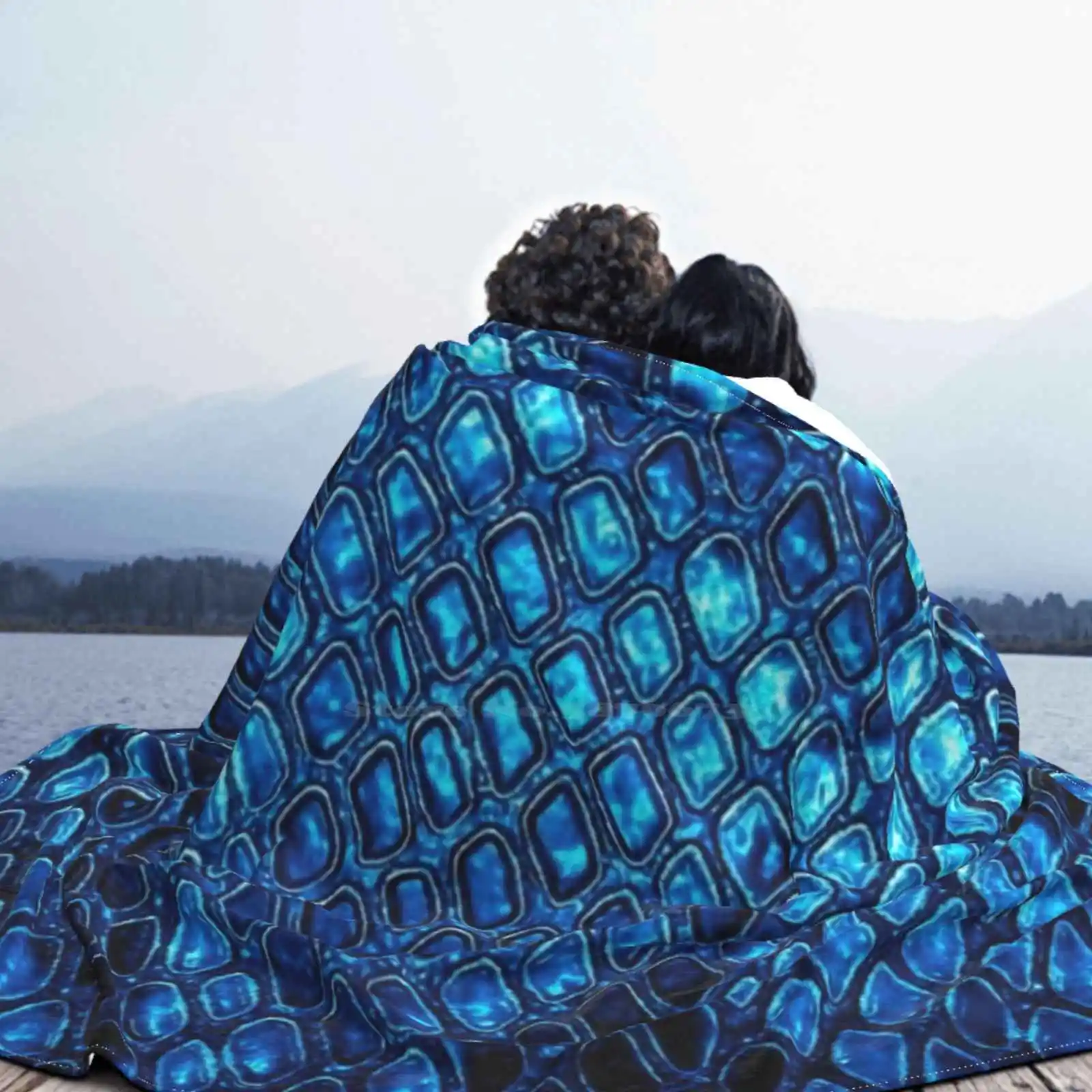 Синий питоновая кожа новая продажа на заказ печати фланелевого мягкого одеяла крокодилья темная кожа текстуры.