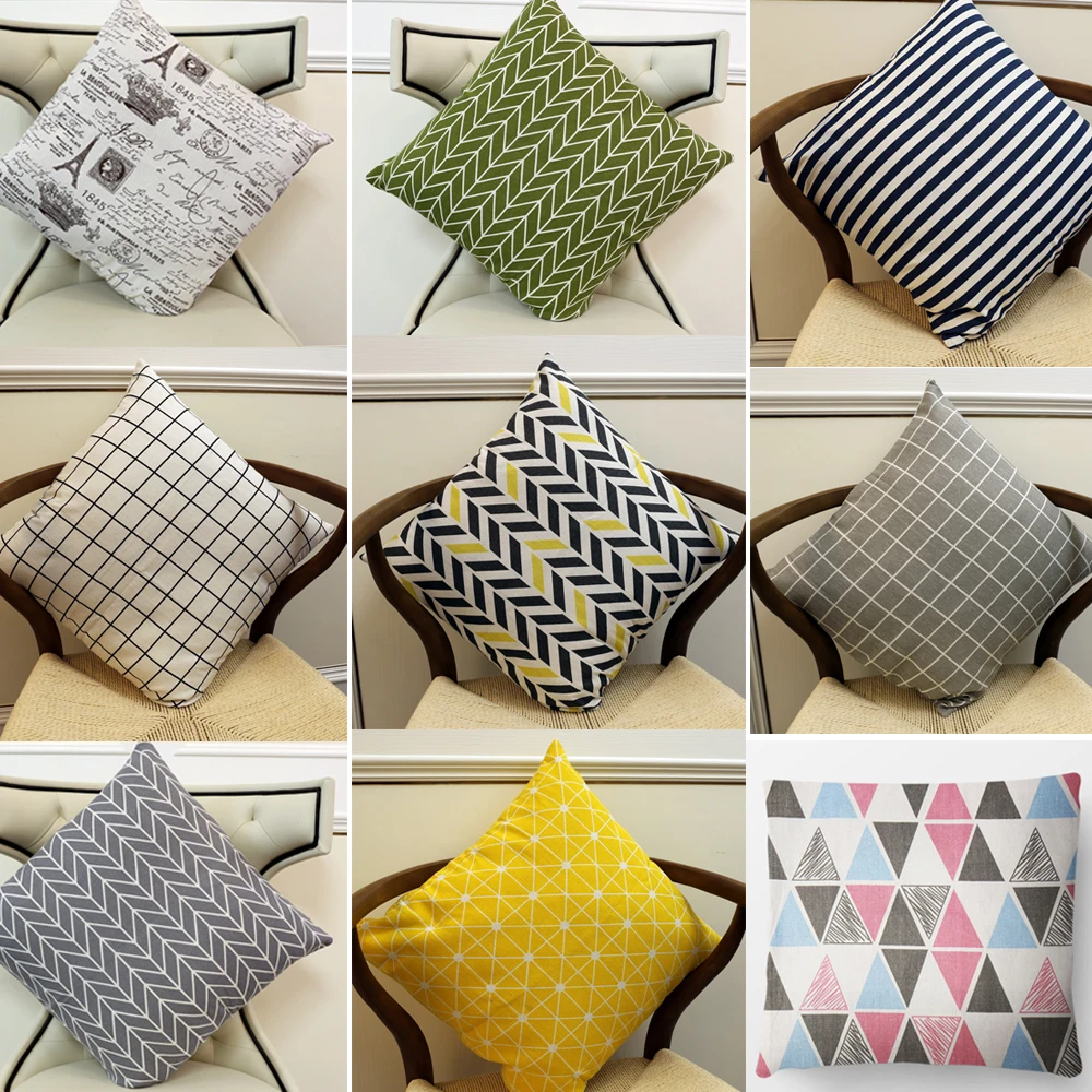 

1pc Geometric Pattern Square Cushion Cover Pillow Case Polyester Throw Pillows Cushions sofa pillow cover For Home Decor 45x45cm