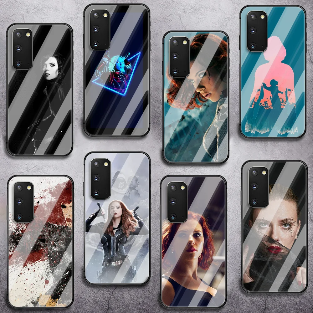 

Widow Black Phone Tempered Glass Case Cover for Samsung Galaxy A M 12 20 21 30 31 40 50 51 52 70 71 72 E S Trend Funda Bumper