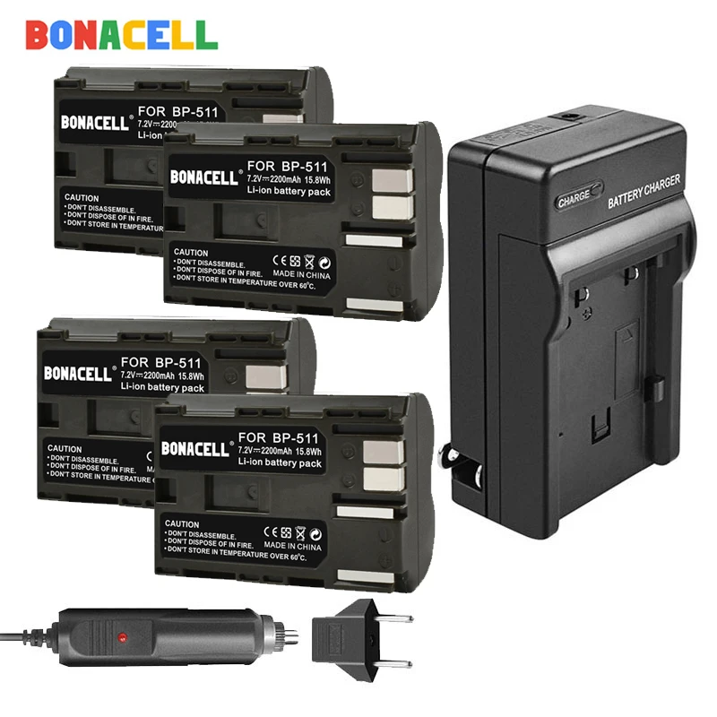 Батарейка и зарядное устройство BONACELL для фотоаппарата Canon EOS 40D 300D 5D 20D 30D 50D 3 6 В 2200