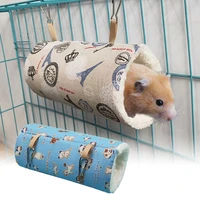 1pc cage nest house cotton tunnel tube hanging bed hamster hammock guinea pig small pet winter warm
