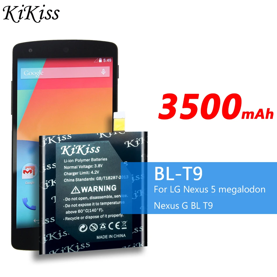 

3500mAh Battery BL-T9 For LG Google Nexus 5 / Nexus G E980 D820 D821 For Megalodon D8 BL T9 Li-ion Polymer Mobile Phone Battery