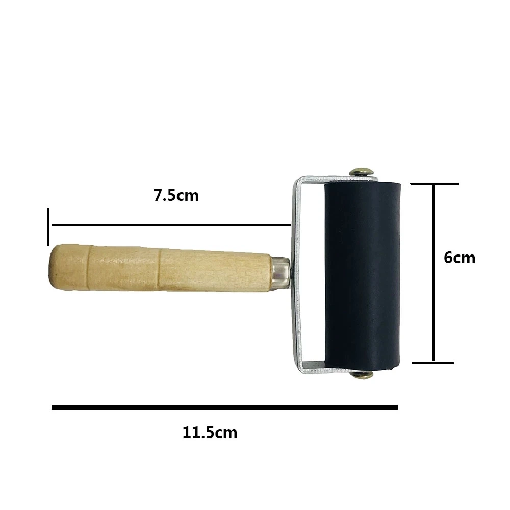 

1 pcs 6cm wood roller ink roller roller brush printing tool pigment ink roller