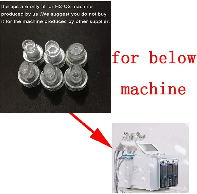 

6pcs Water Hydrogen Oxygen Jet Tips, Peel Beauty Skin Cleansing Hydro Dermabrasion Hydra Facial Machine Accessorie