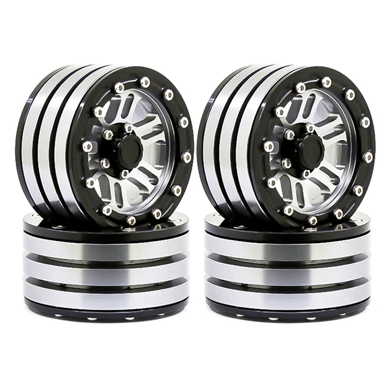 

4Pcs Metal 1.9 Beadlock Wheels Rims for 1/10 RC Crawler Axial SCX10 SCX10 II 90046 AXI03007 Traxxas TRX4 RC4WD D90