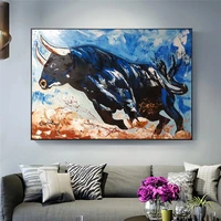 graffiti animal cow and dog pop art painting on canvas wall art picture modern living room home decoration picture frameless