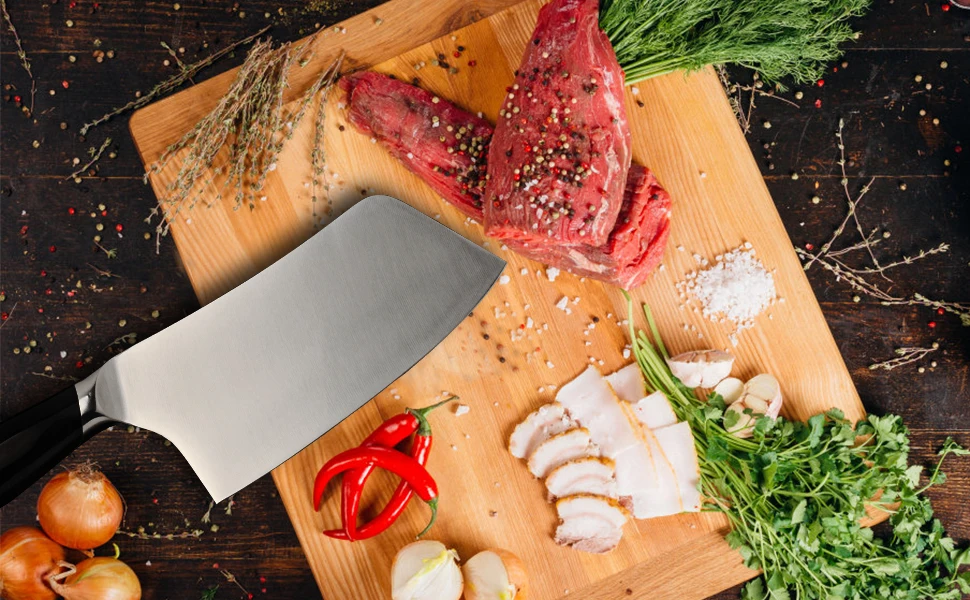 7 дюймов разделочные китайский мясницкий нож Кухня Пособия по немецкому языку Нержавеющая сталь резкость мяса рыб филетировочная нарезки Пособия по кулинарии Ножи 31 г
