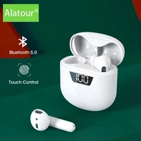 alatour wireless headphones bluetooth 5 0 earphones sport led digital display headset charging box headphones for smartphones