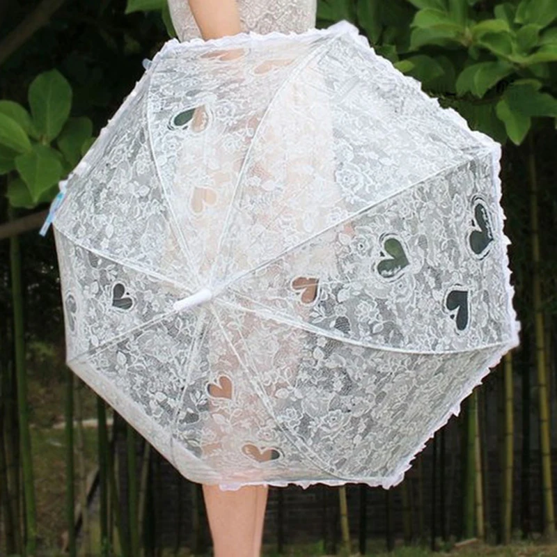Модный белый прозрачный кружевной зонт Женский солнцезащитный Зонт Apollo милый