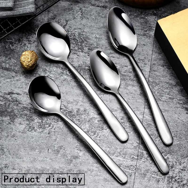 

304 Stainless Steel Dinnerware Cutlery Set Dessert Spoons Ice Cream Coffee Spoon Kitchen Accessories Bar Tools New Long Handle