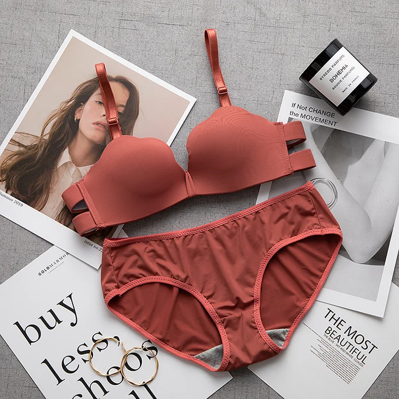 Женский сексуальный бюстгальтер комплект трусов бесшовное нижнее белье без