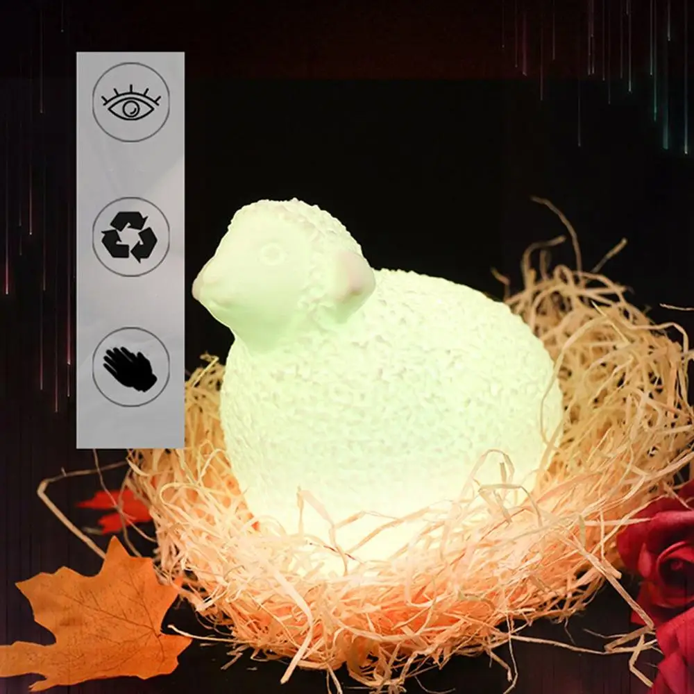 Красивое украшение Изысканная Печать Луна свет Led три D лампа в виде Овцы странная