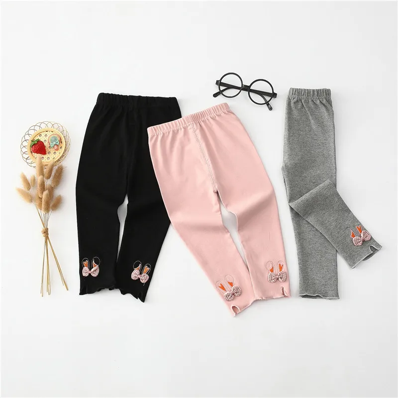 3 вида цветов новые модные штаны для девочек милые леггинсы с заячьими ушками