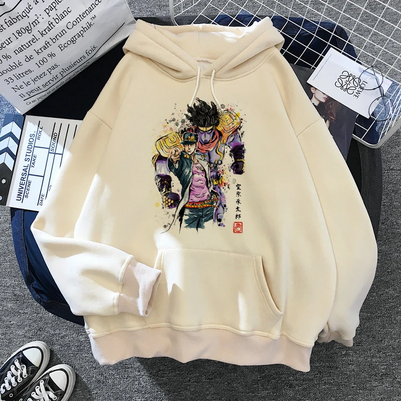

Spring JoJo Bizarre Adventure Hoodie Cute Colorful Japanese Unisex Funny Sweatshirt Harajuku Hip Hop Anime Clothes Male Hooded