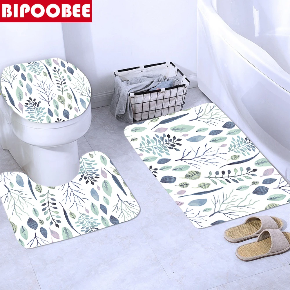 Тропические растения занавеска для душа цветочные листья ветви искусственная с