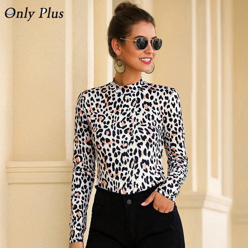 Heliar леопардовая Облегающая рубашка боди Женская Осенняя рабочая одежда