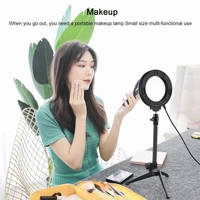 dimmable selfie ringlight usb ring lamp with tripod stand for youtube makeup video live softbox desktop studio fill light