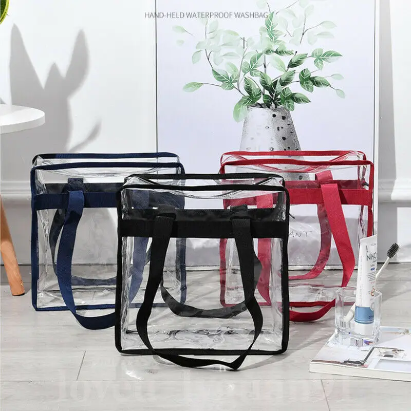 Clear Transparent Tote Vinyl Plastic PVC Women Shoulder bag for lady Jelly Bag Beach Beauty Makeup Handbag | Багаж и сумки