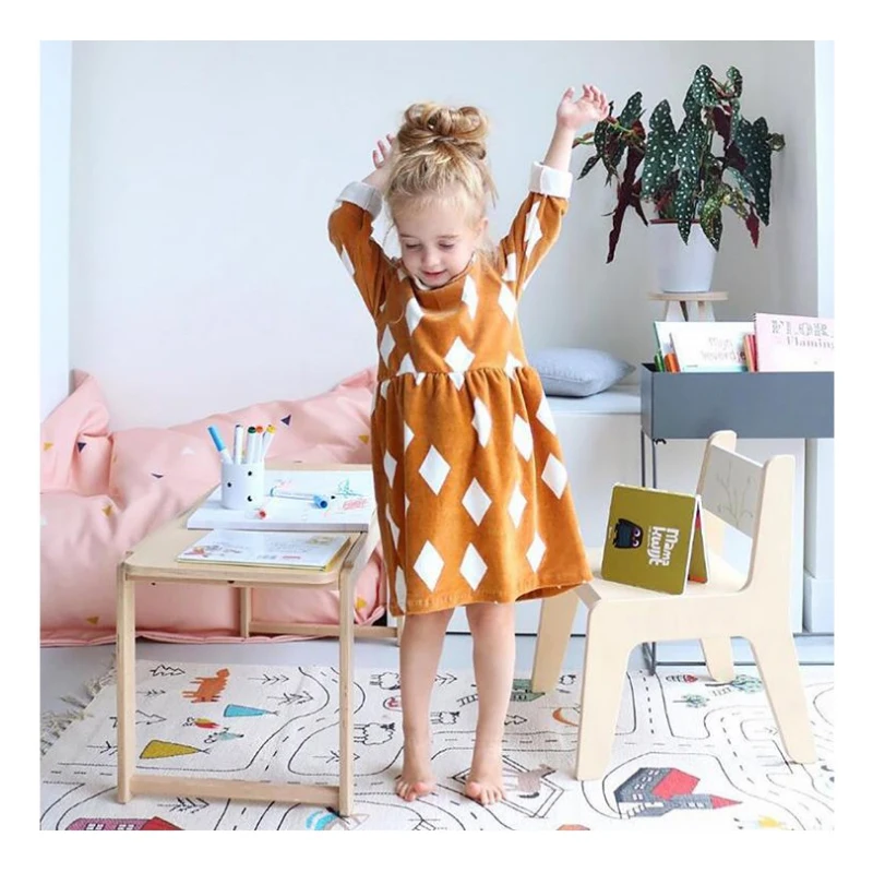 Baby Play Mat Game Crawling Rugs Toys Foldable Kids Blanket Pad Square Floor Carpet Cotton Nordic Newborn Room Déc | Игрушки и хобби