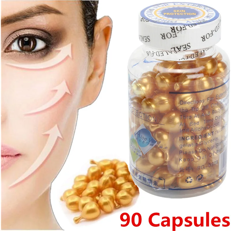 

1bottle Vitamin E Extract Capsules Anti-wrinkle Whitening Cream Ve Serum Facial Freckle Capsule Korean makeup skin care