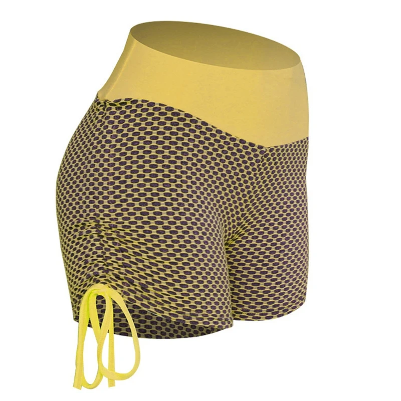 Женские летние спортивные шорты для фитнеса с высокой талией сетчатые ячеистые