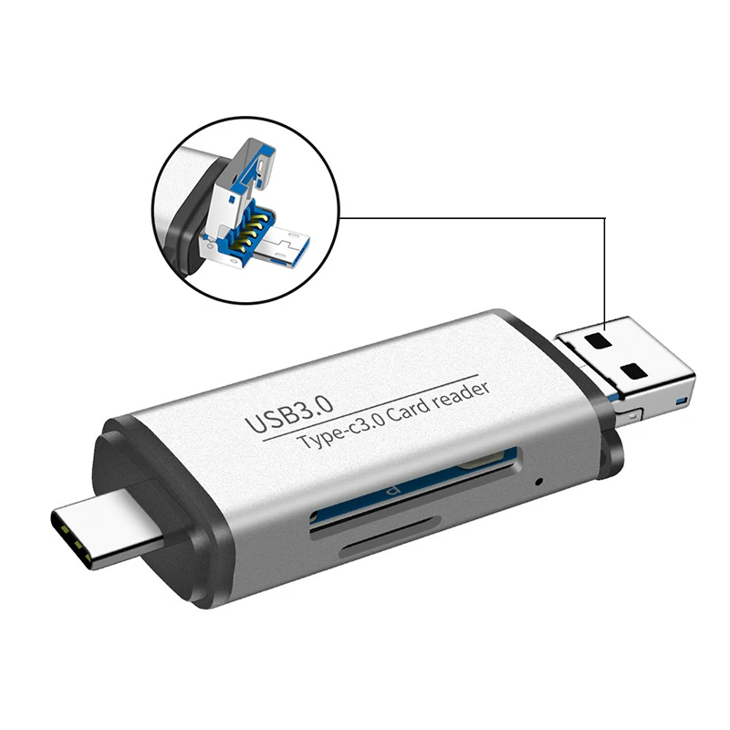 Кабель для чтения карт USB 3 0 Type C SD Micro TF адаптер ноутбука Macbook кардридер