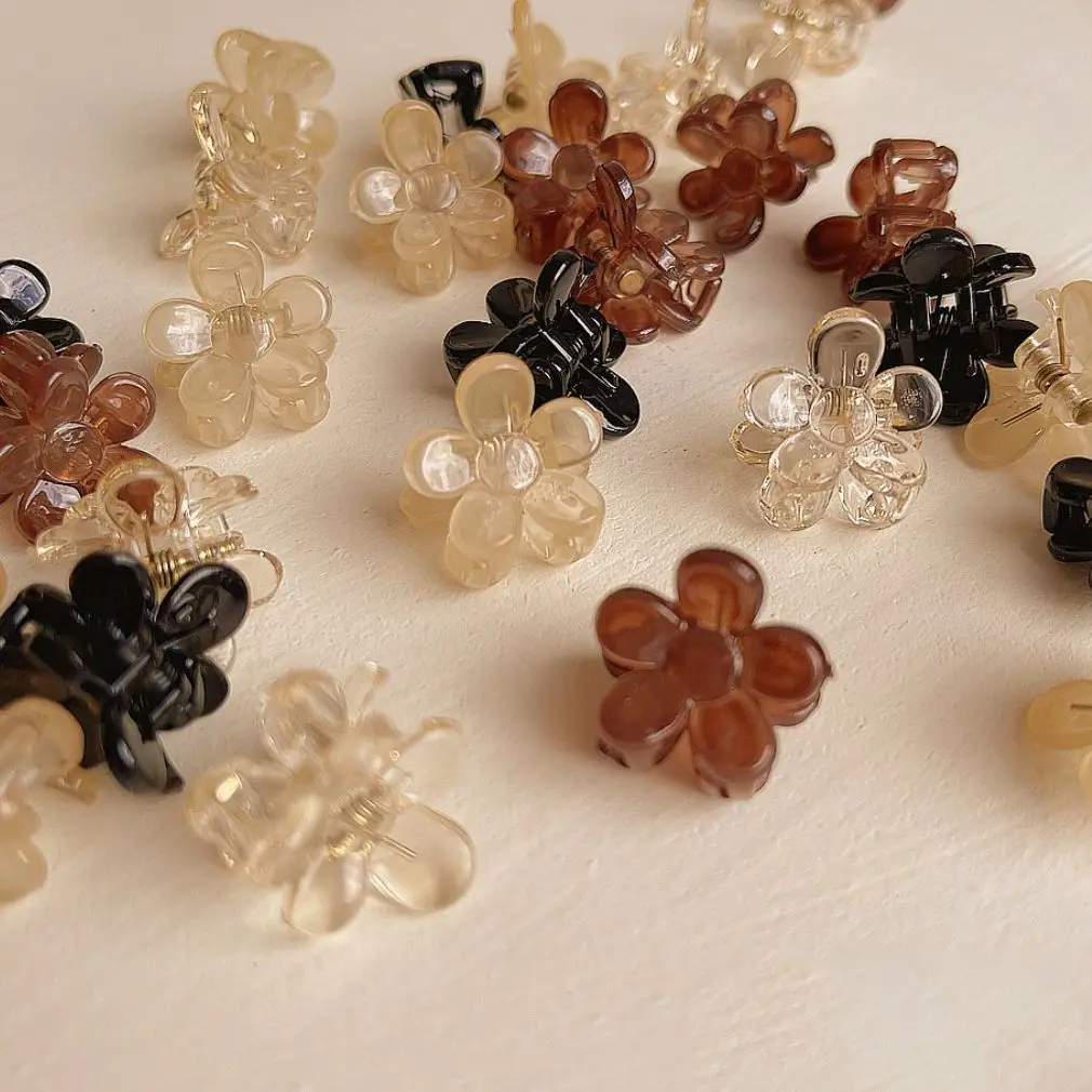 

Mini Flower Hairpins Women Girls Hair Claw Barrettes Hair Crab Clips Styling Braiding Make UP Tool Hair Accessories