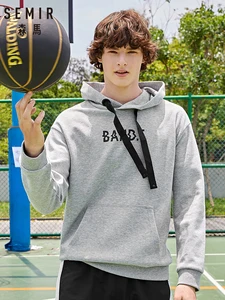 Мужская толстовка с капюшоном Semir, черная толстовка с капюшоном и принтом букв, Модный пуловер, 2019