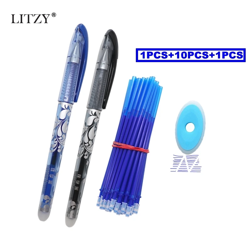 Стираемая гелевая ручка 12 шт./компл. 0 5 мм синяя черная красная стираемая стержень