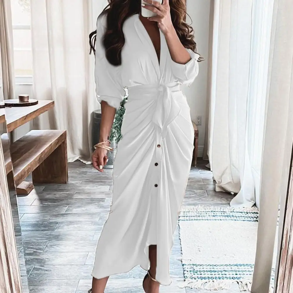 

5XL Women Lapel Dress Slim Elegant Stripe Printing Shirt Dress Daily Wear women long dreeses for weeding купальники женские 2021