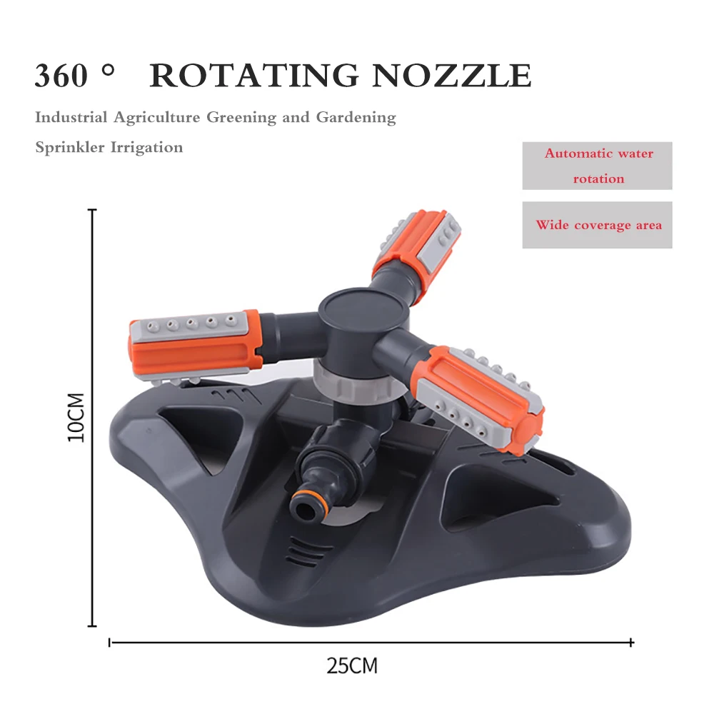 

Garden Sprinkler Automatic Rotating Lawn Sprinkler Lawn Sprinkler with 3 Swivel Arms Garden Irrigation for Garden Yard Lawn