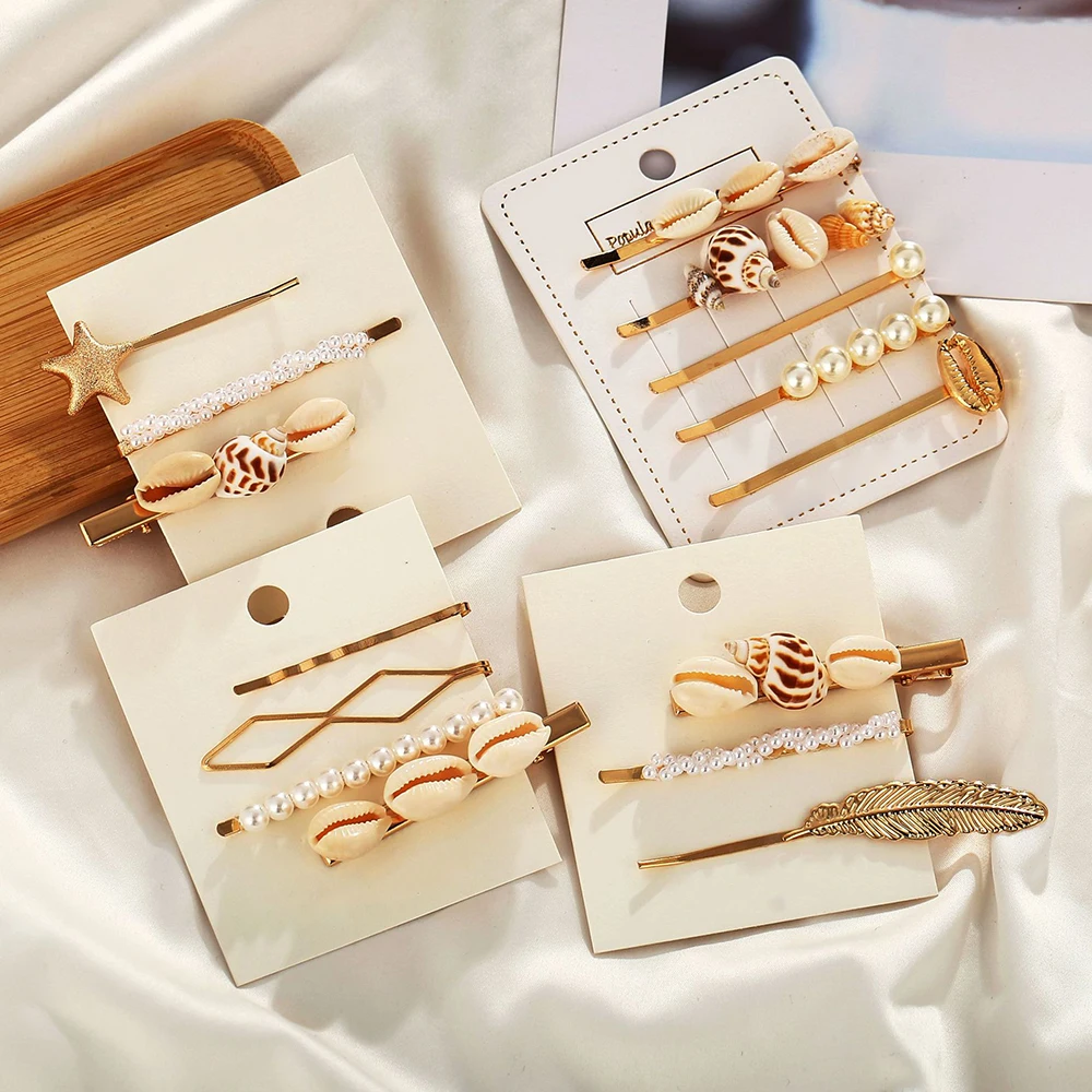 Жемчужные заколки для волос свадебные аксессуары геометрические красивые