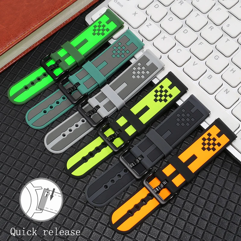 

For Huawei Watch GT 2 E PRO Soft Silicone Watchband 20mm 22mm For Honor Smart Sport Rubber Bracelet Quick Release