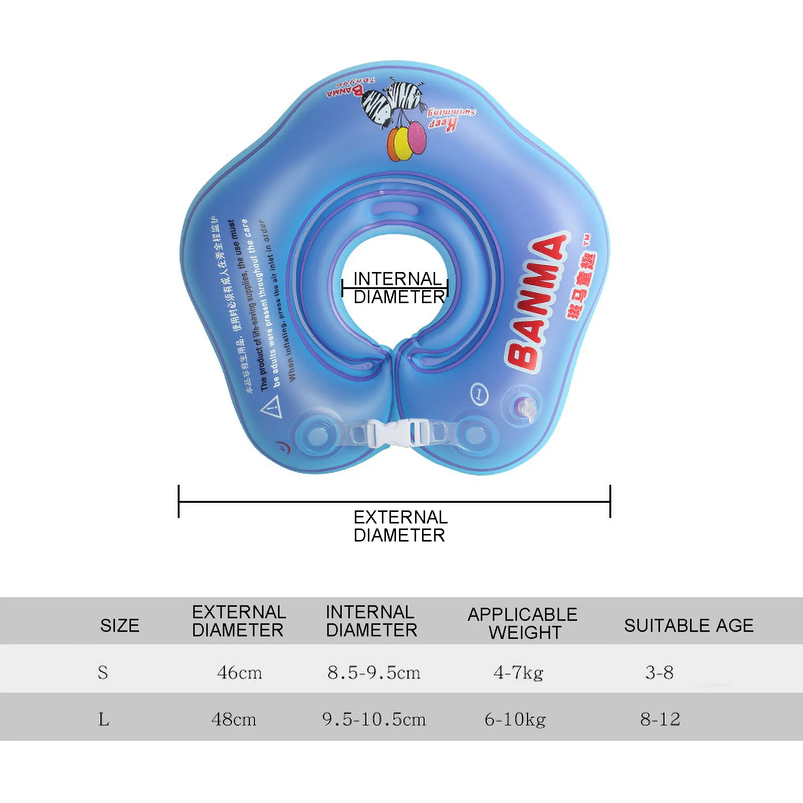 

New Pool Float Baby Swim Ring Newborn Toddler Child Neck Ring Double Air Bag Thicken bouee gonflable piscine