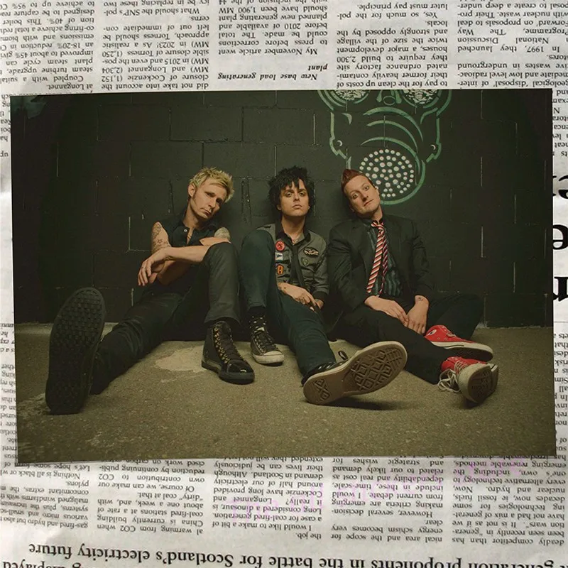 

Vintage poster. green day rock band music Guitar Matte Kraft Paper Antique Poster Wall Sticker Home Decora/6019