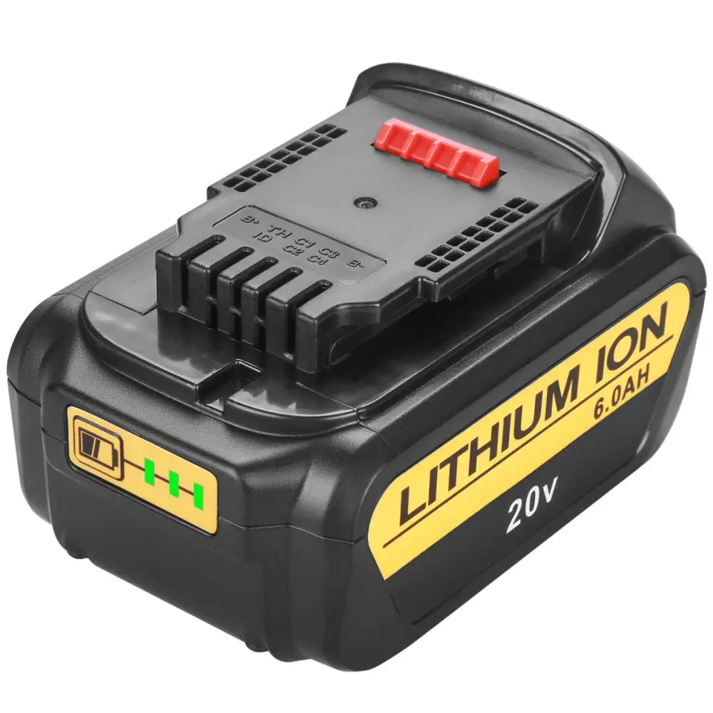 2 шт. аккумуляторные батареи для DeWalt DCB200 MAX 20 в 6000 мАч|Перезаряжаемые батареи| |