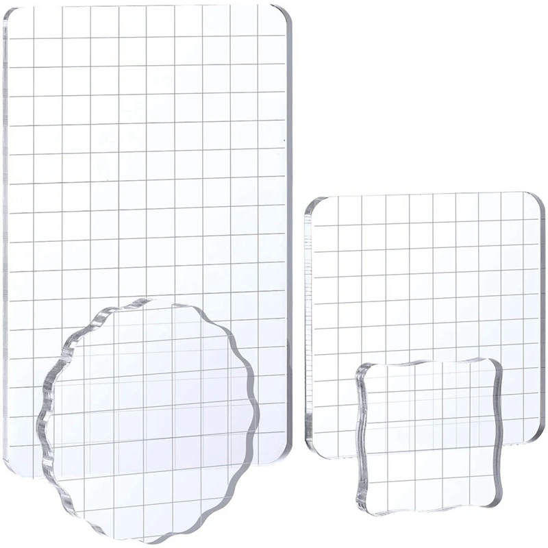 

Большой акриловый штамповочный блок LUDA, 4 упаковки, набор инструментов для штамповки с сетчатыми линиями для творчества, скрапбукинга, инст...