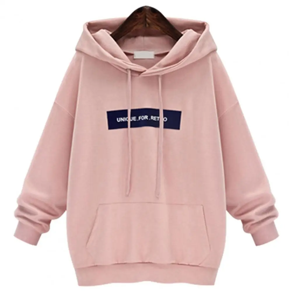 Harajuku Hoodies Pullover Korean Women Letters Print Plush Sweatshirt Elegant Ladies Sport Hoodies Autumn Winter  Casual Hoodies