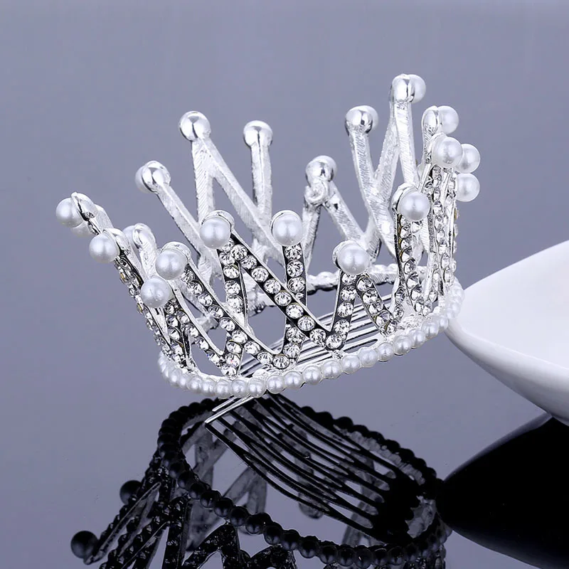 TDQUEEN, круглые свадебные диадемы и короны, покрытые серебром и золотом, свадебные аксессуары для волос для женщин