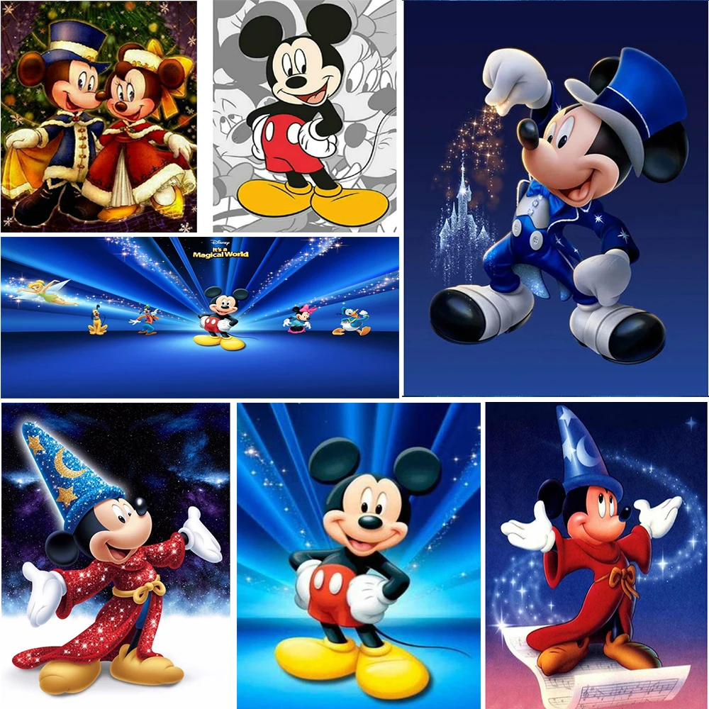 

Алмазная 5D картина «сделай сам» Disney, мозаика «сделай сам», полная стразы, квадратная, круглая стразы, Набор для вышивания «серия микки», пода...