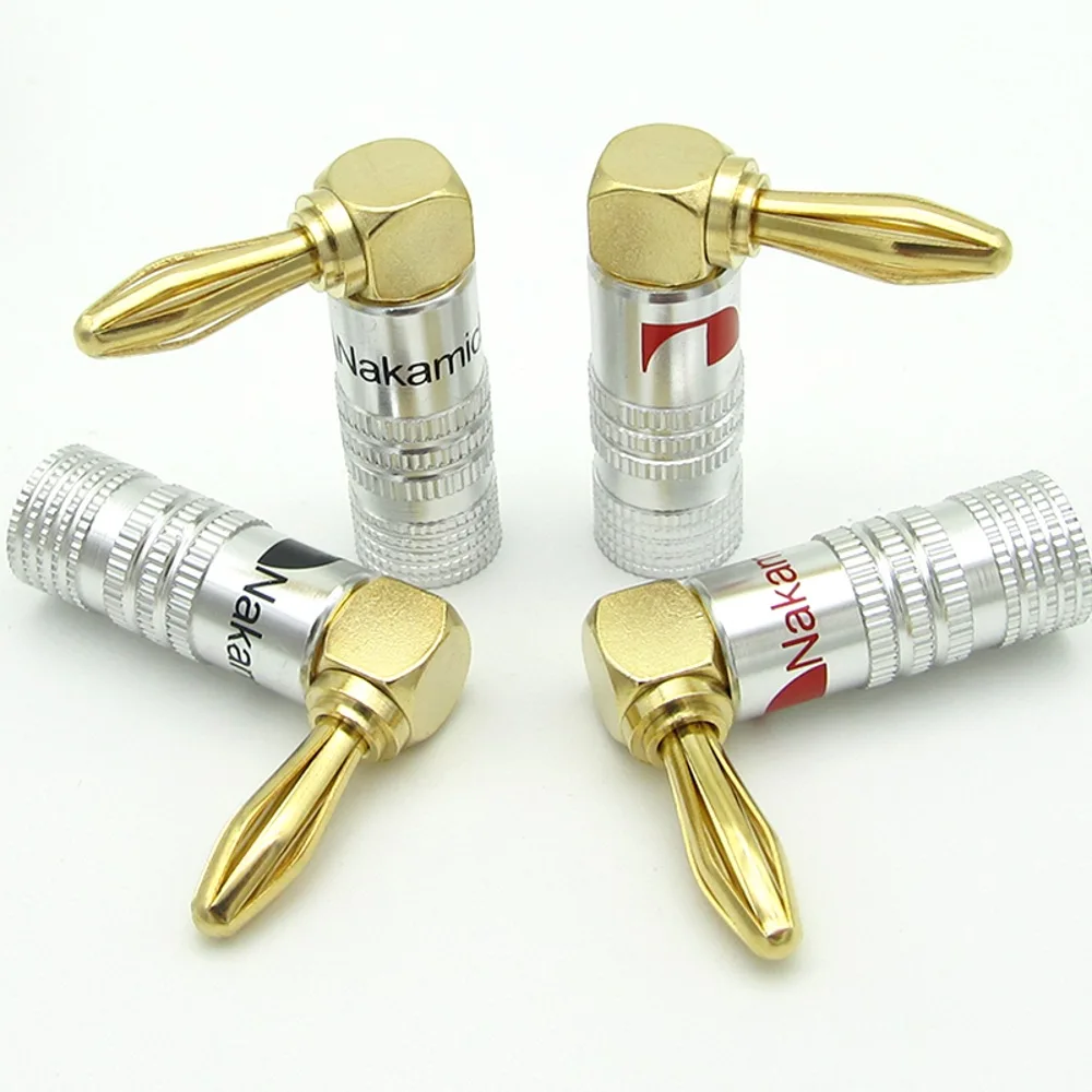 Новый 4 шт. позолоченный Позолоченный разъем типа банан мм медный OFC аудио