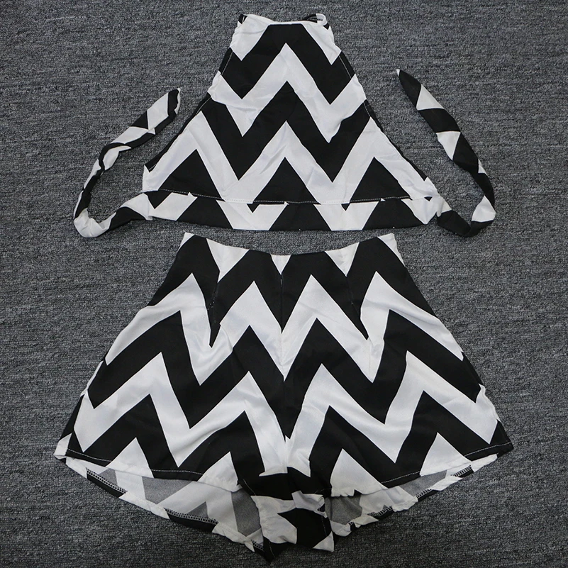 

Wave Print Crop top sexy Suit Set 2020 Women Tracksuit Two-piece Sport Style Outfit Jogging Sweatshirt Fitness Lounge Sportwear