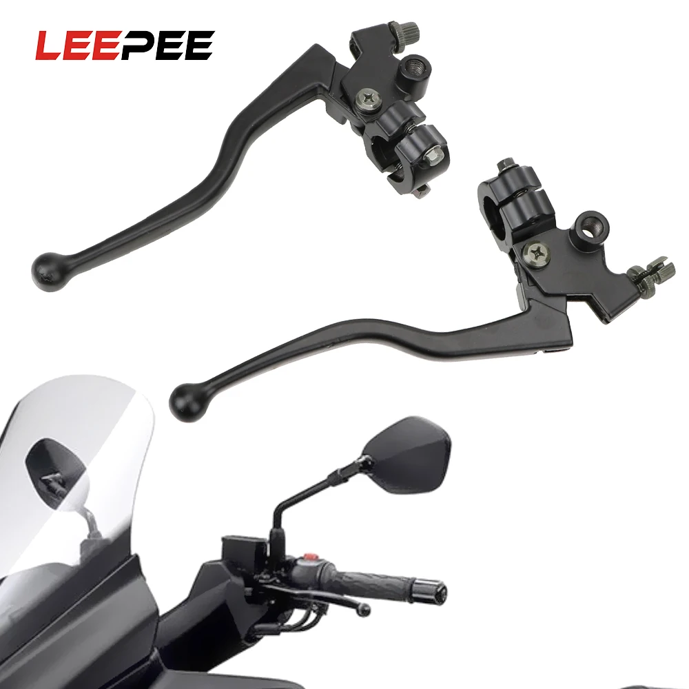 

LEEPEE 1 Pair Motorcycle Brake Clutch Front Left and Right Brake Clutch Lever Levers Cable Front Brake Handlebar Aluminum Alloy